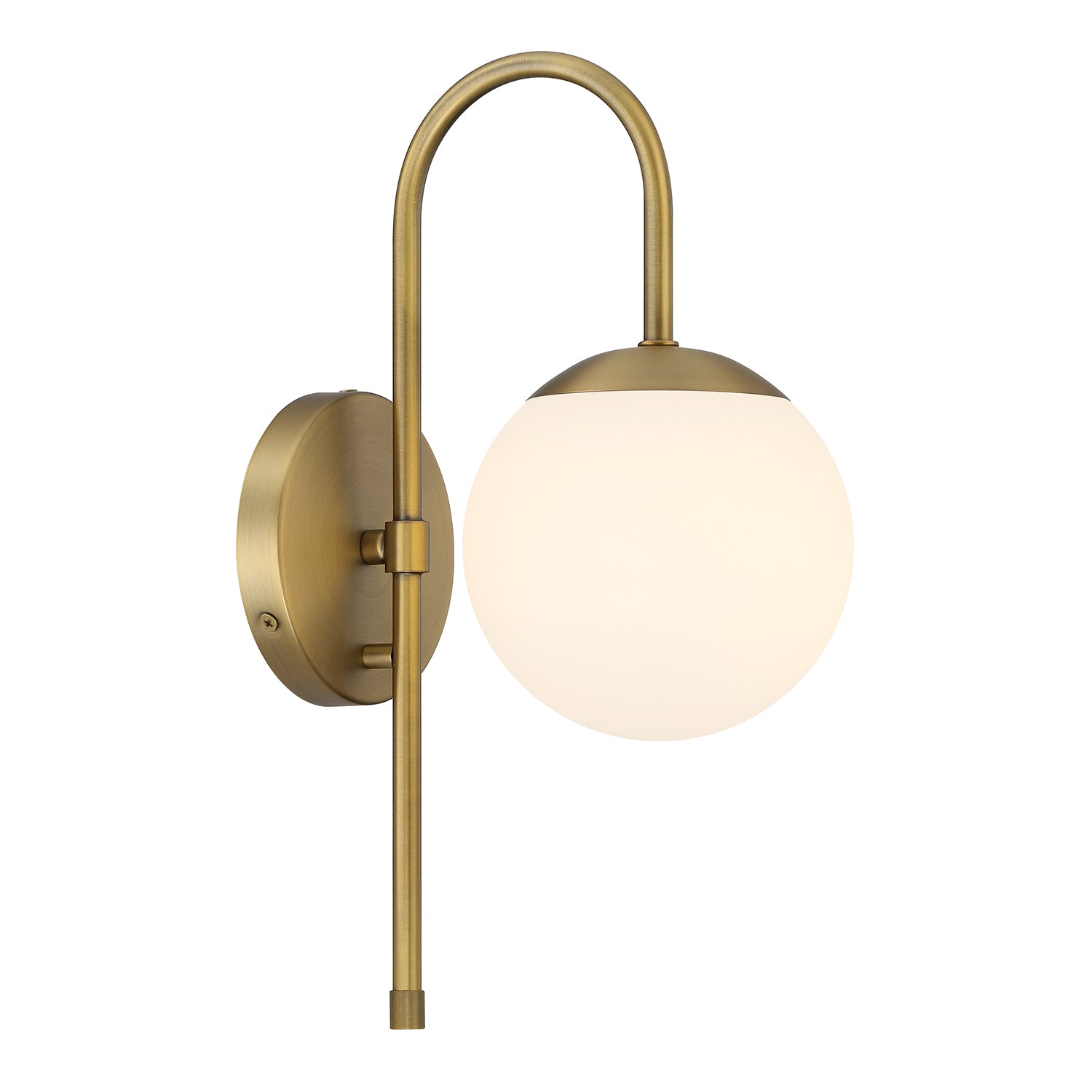 Castell Curved Arm LED Wall Sconce, Aged Brass