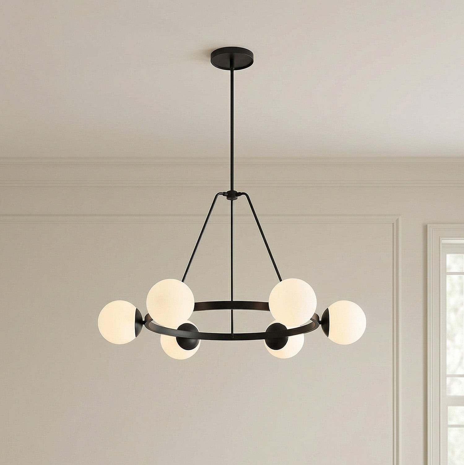 Castell 6 Globe Round Chandelier 36