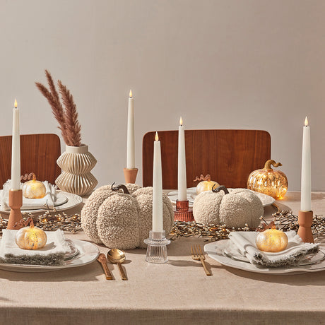 Rowan Plush Sherpa Pumpkins, Sand, Set of 2