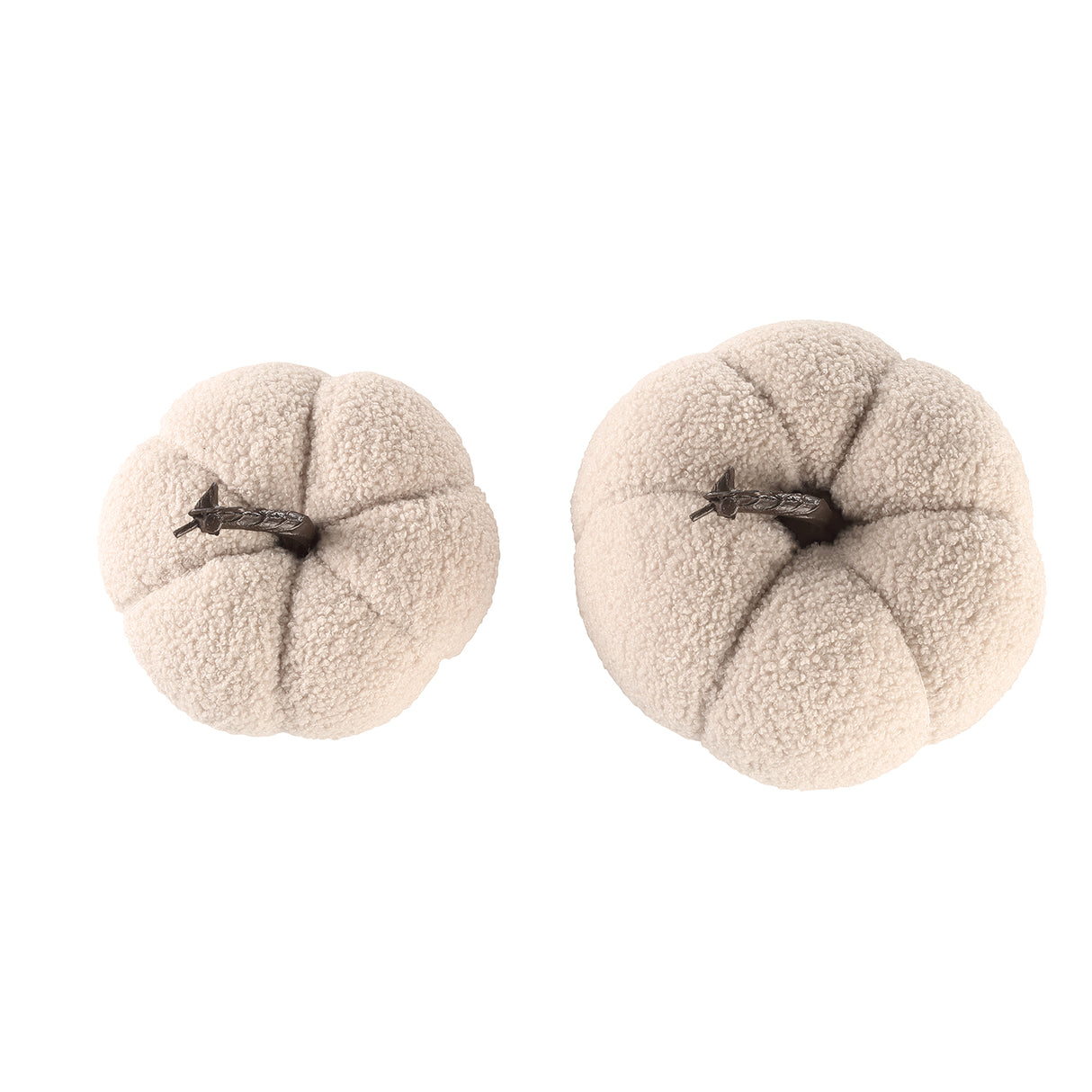 Rowan Plush Sherpa Pumpkins, Sand, Set of 2