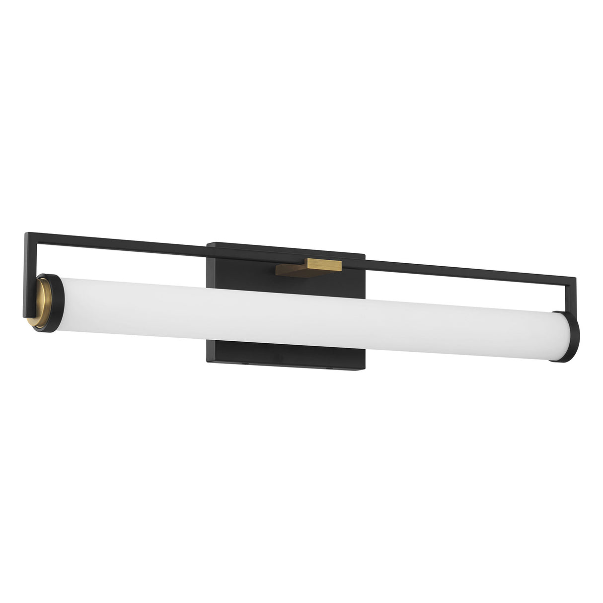 Ian LED Vanity Light, Matte Black and Aged Brass