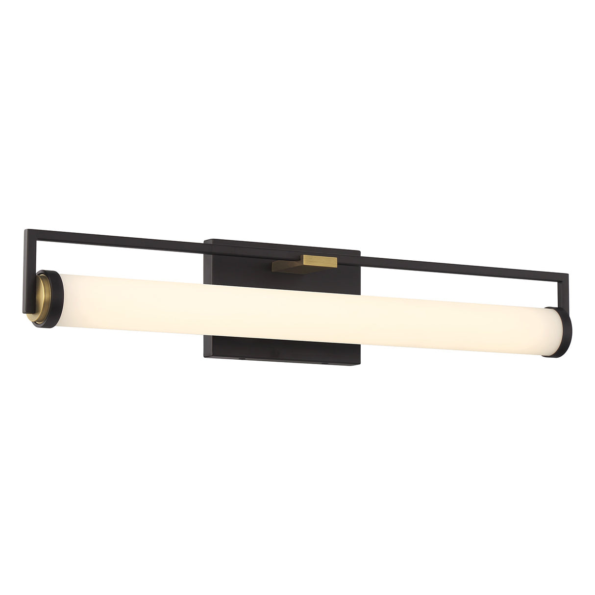 Ian LED Vanity Light, Matte Black and Aged Brass