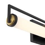 Ian LED Vanity Light, Matte Black and Aged Brass