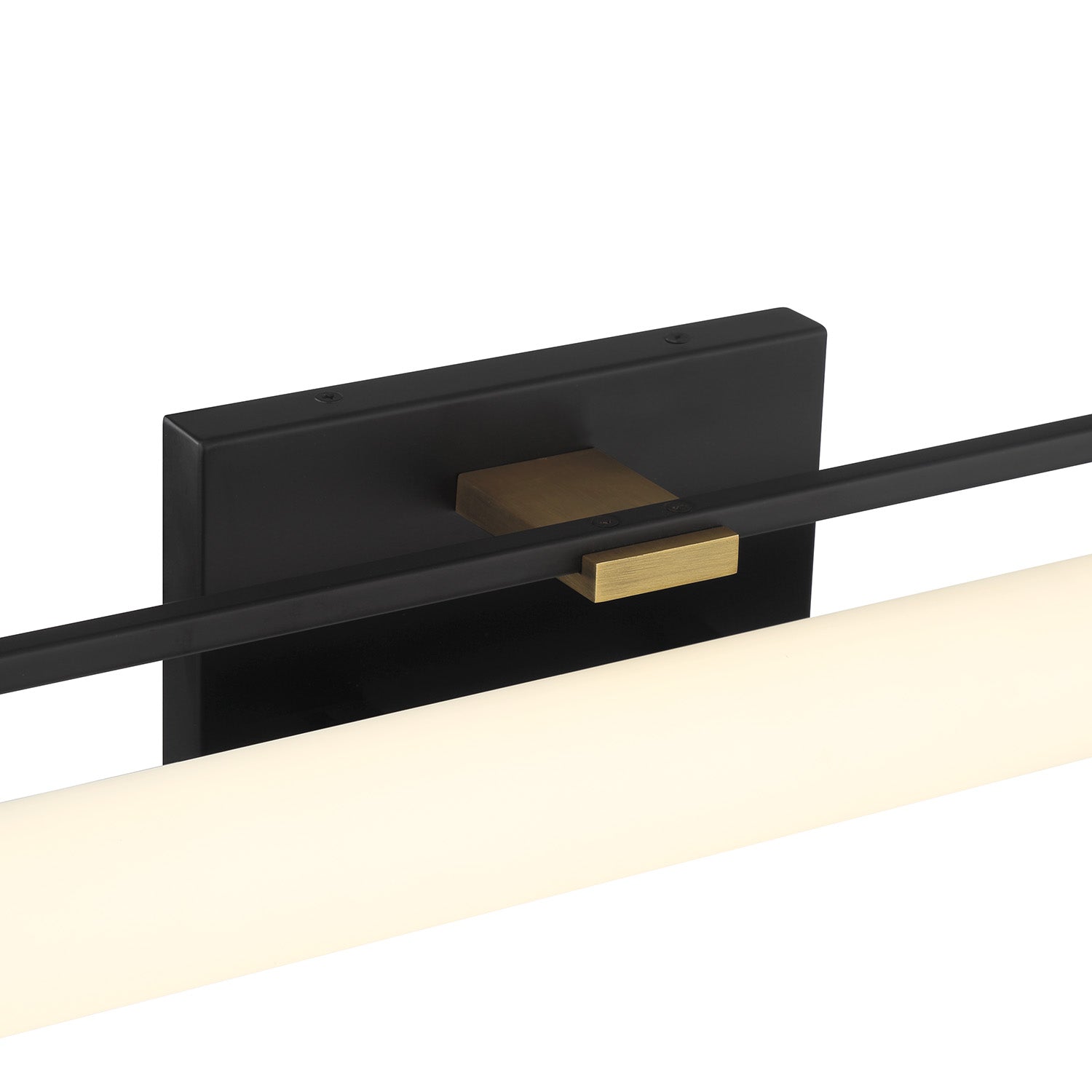 Ian LED Vanity Light, Matte Black and Aged Brass