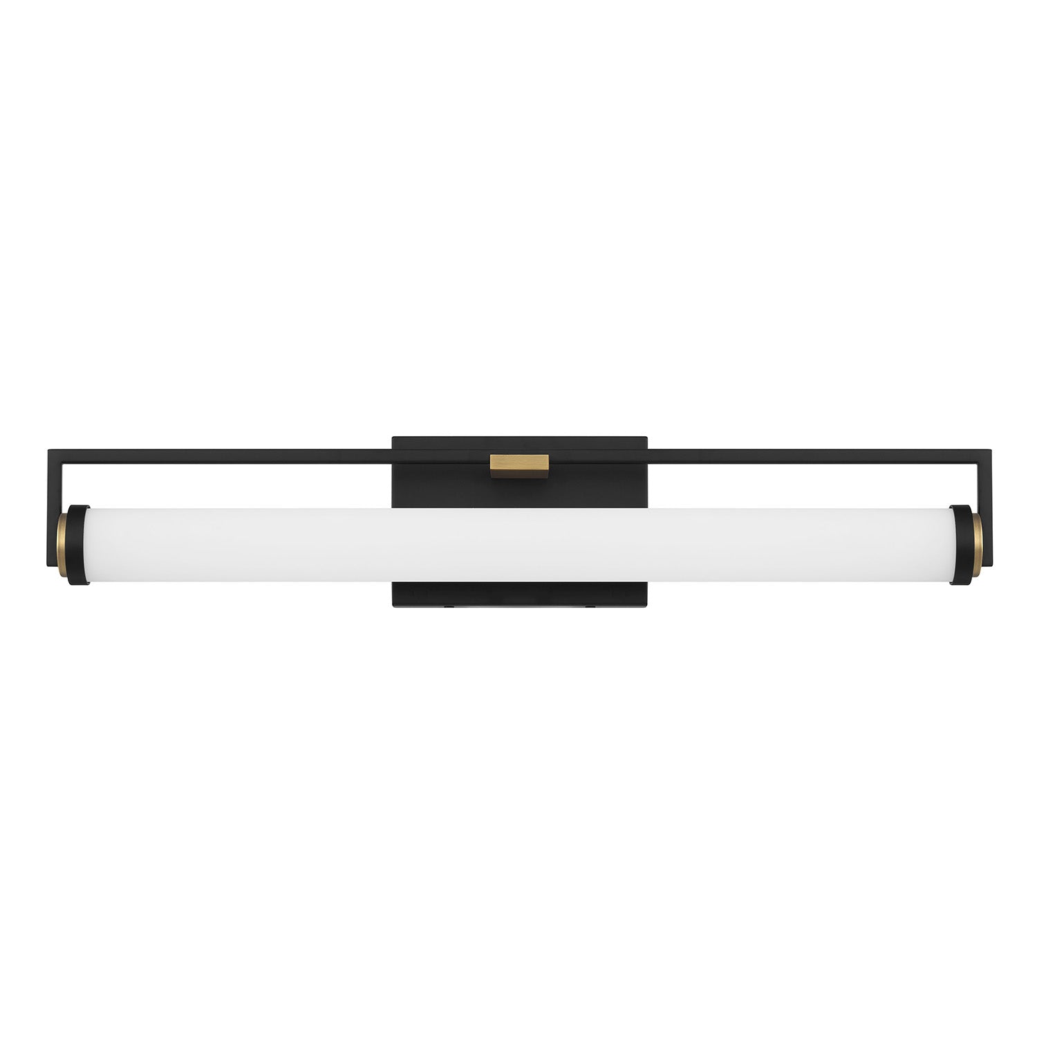 Ian LED Vanity Light, Matte Black and Aged Brass