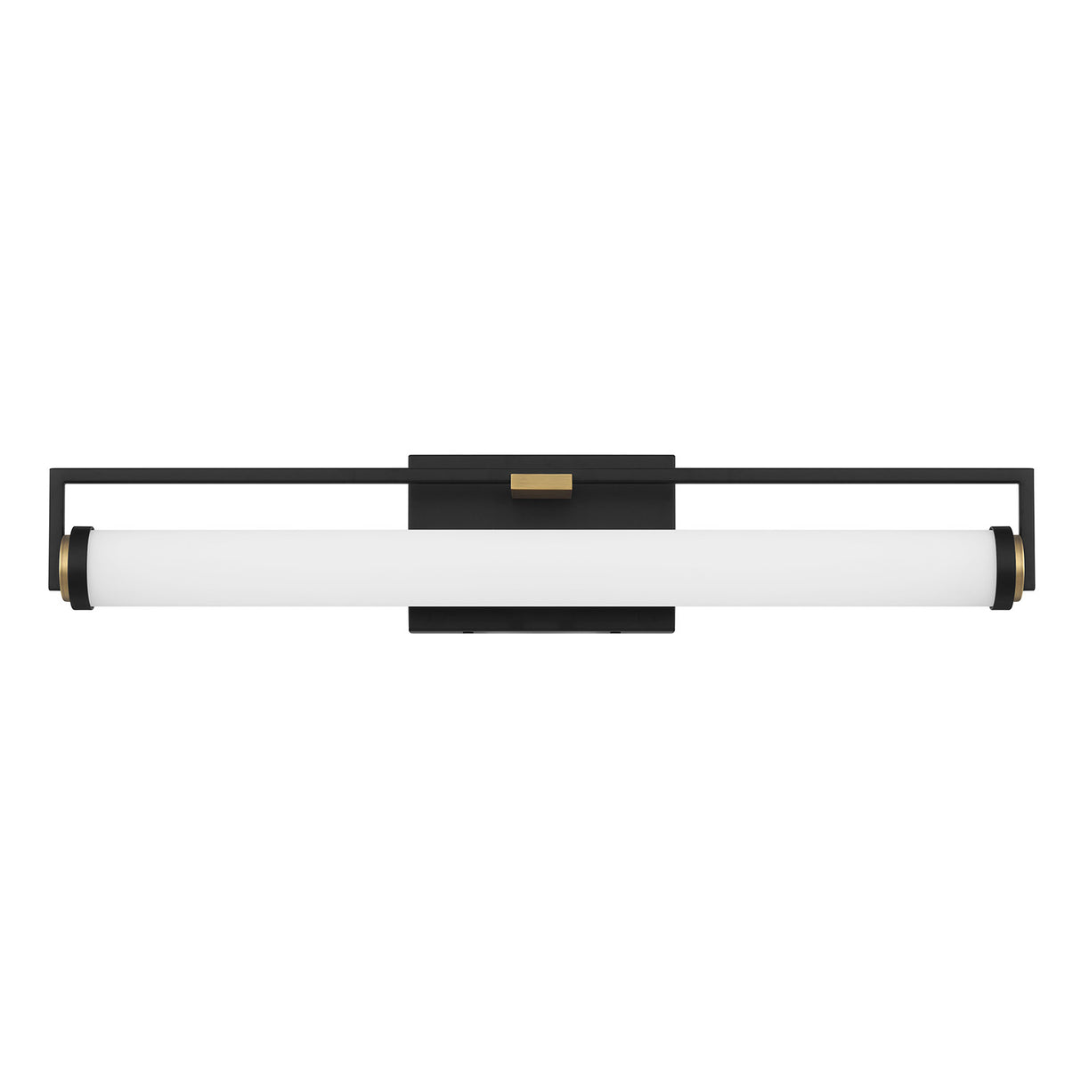 Ian LED Vanity Light, Matte Black and Aged Brass