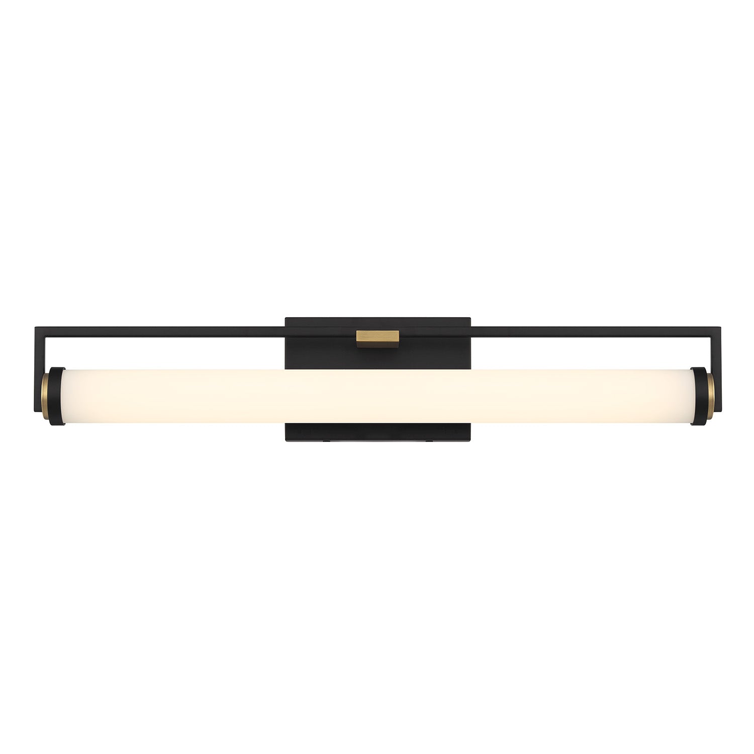 Ian LED Vanity Light, Matte Black and Aged Brass