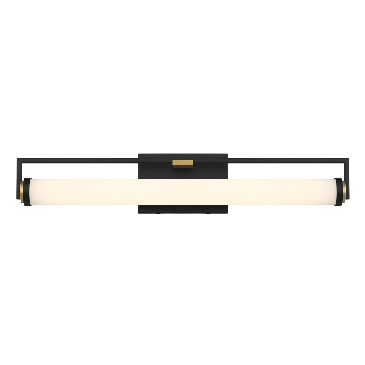 Ian LED Vanity Light, Matte Black and Aged Brass