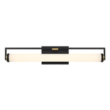 Ian LED Vanity Light, Matte Black and Aged Brass