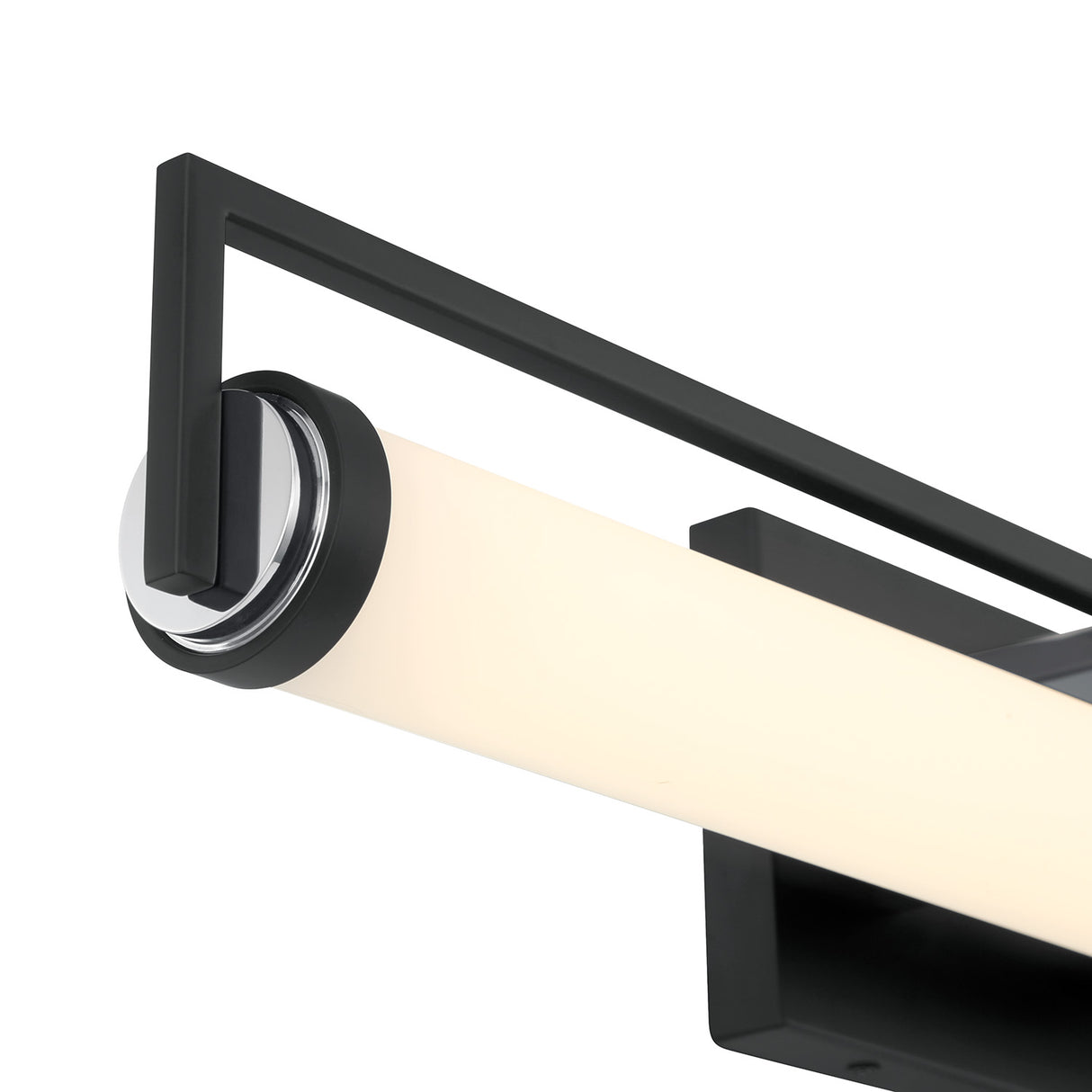 Ian LED Vanity Light, Matte Black and Chrome