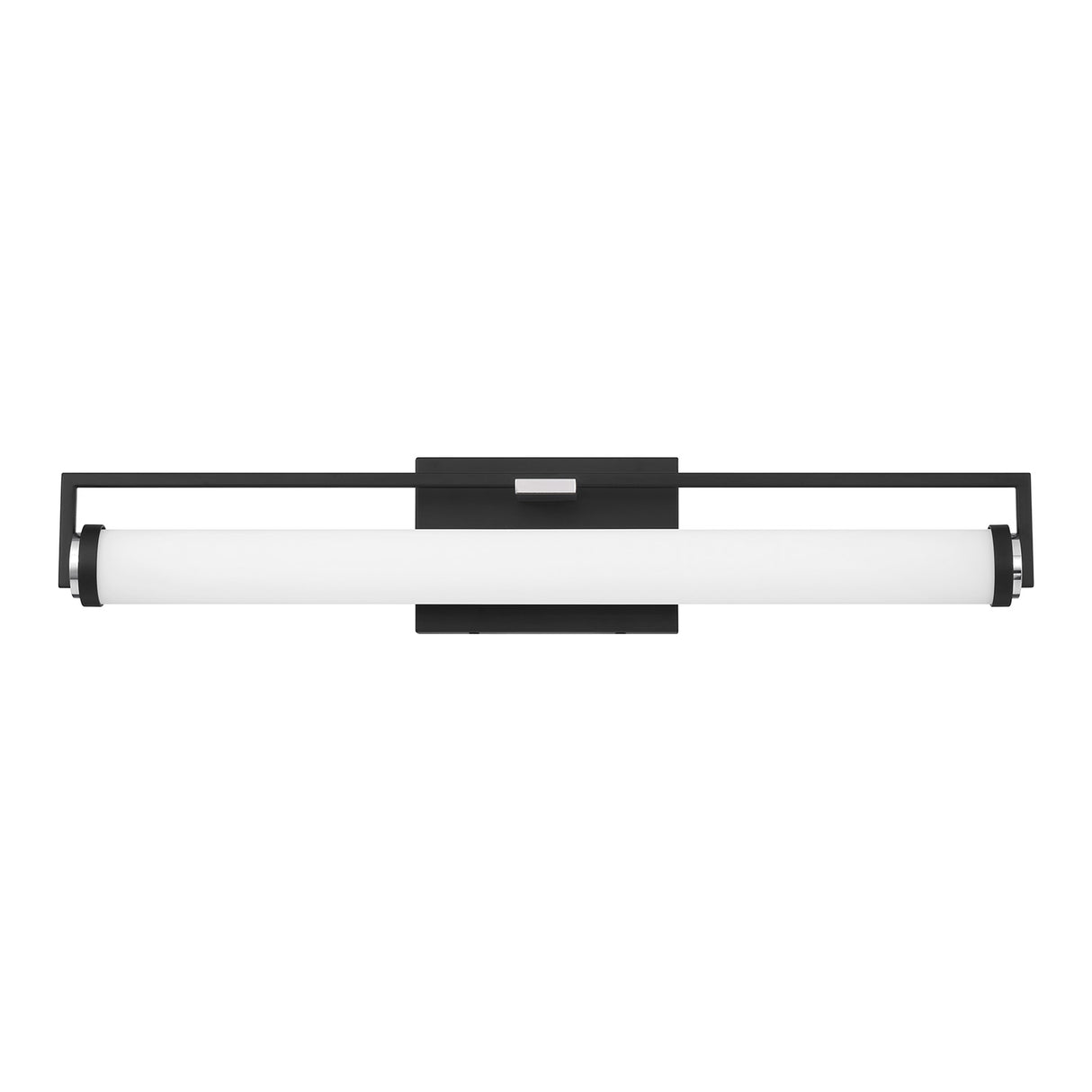 Ian LED Vanity Light, Matte Black and Chrome