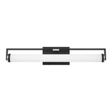 Ian LED Vanity Light, Matte Black and Chrome