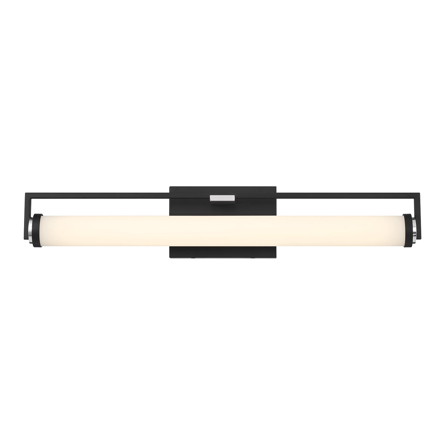 Ian LED Vanity Light, Matte Black and Chrome