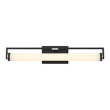 Ian LED Vanity Light, Matte Black and Chrome