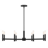 Carson 8 Light Chandelier, Matte Black