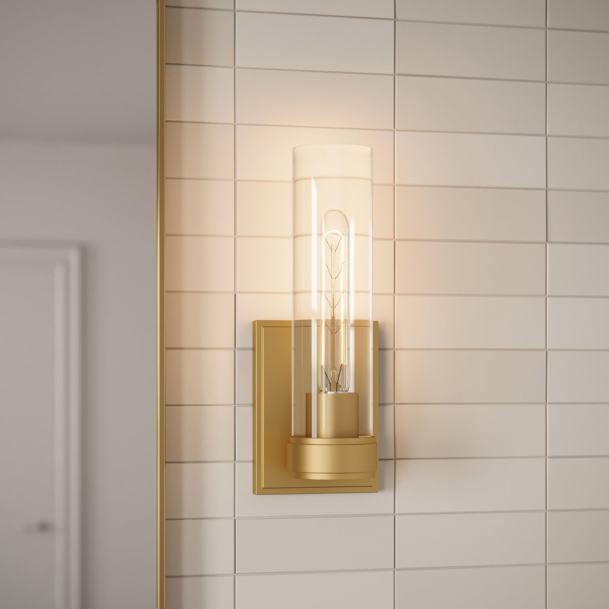 Open Box Sutton 1 Light Wall Sconce, Satin Brass