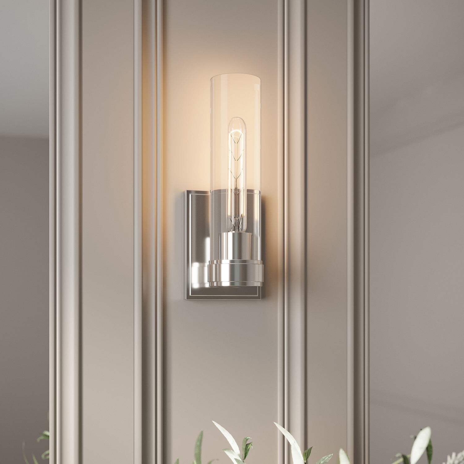 Sutton 1-Light Wall Sconce, Polished Nickel