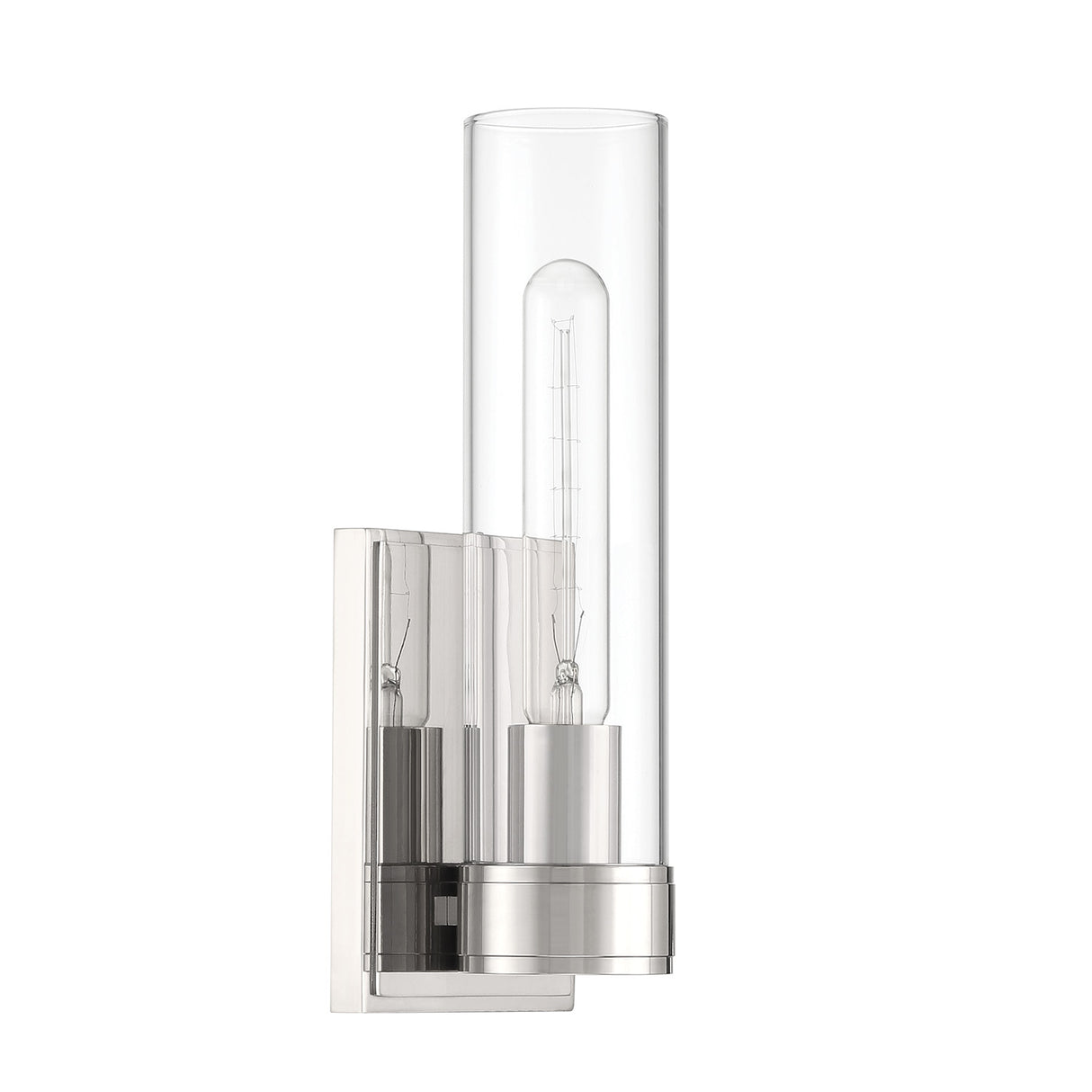 Sutton 1 Light Wall Sconce, Polished Nickel