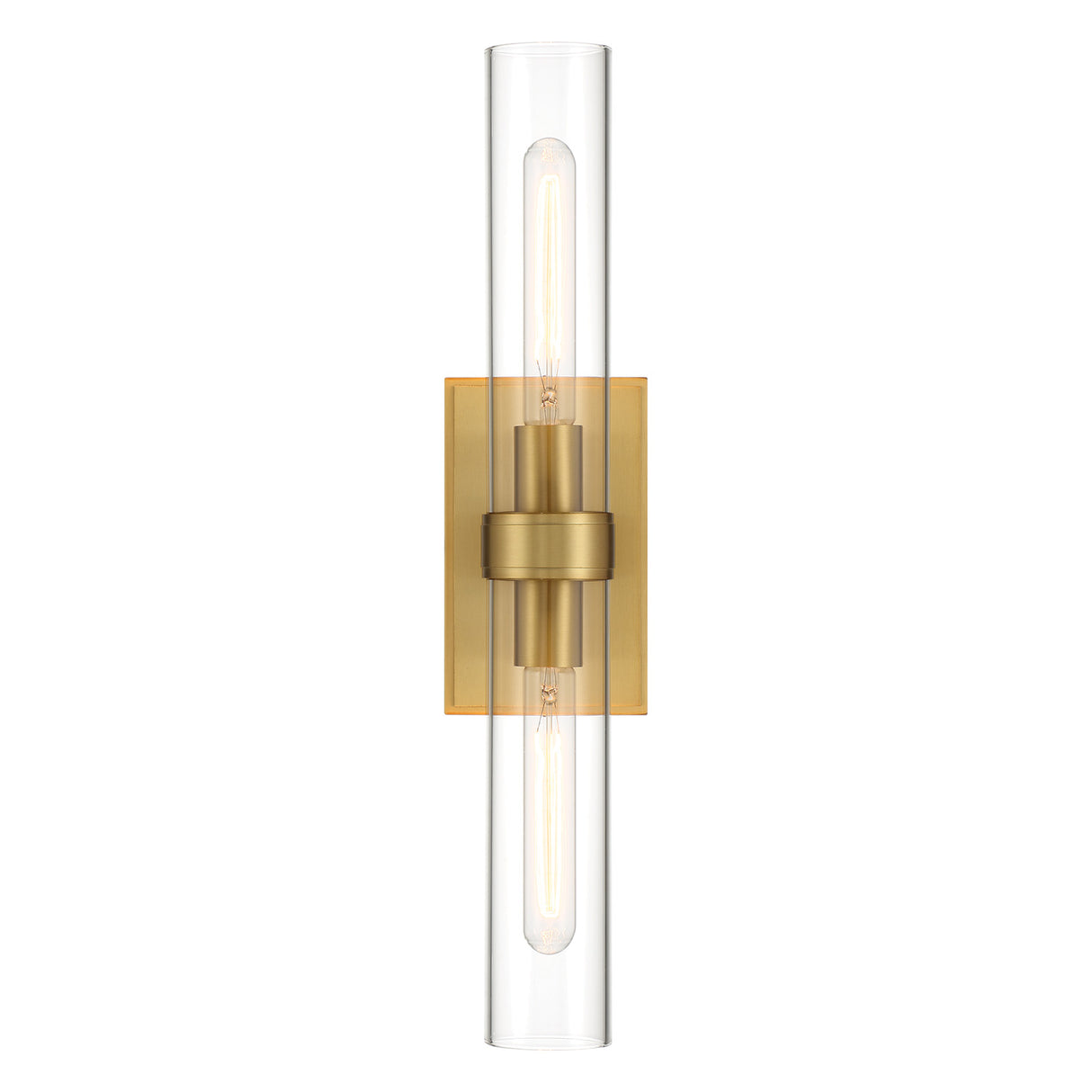 Sutton 2-Light Wall Sconce, Satin Brass