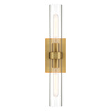 Sutton 2-Light Wall Sconce, Satin Brass