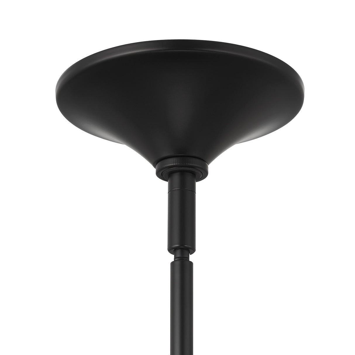 Mira 4-Globe LED Pendant, Matte Black and Satin Brass