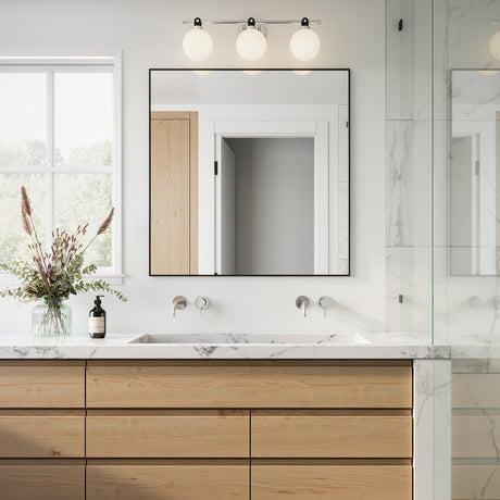 Bryce 3 Globe Vanity, Polished Nickel