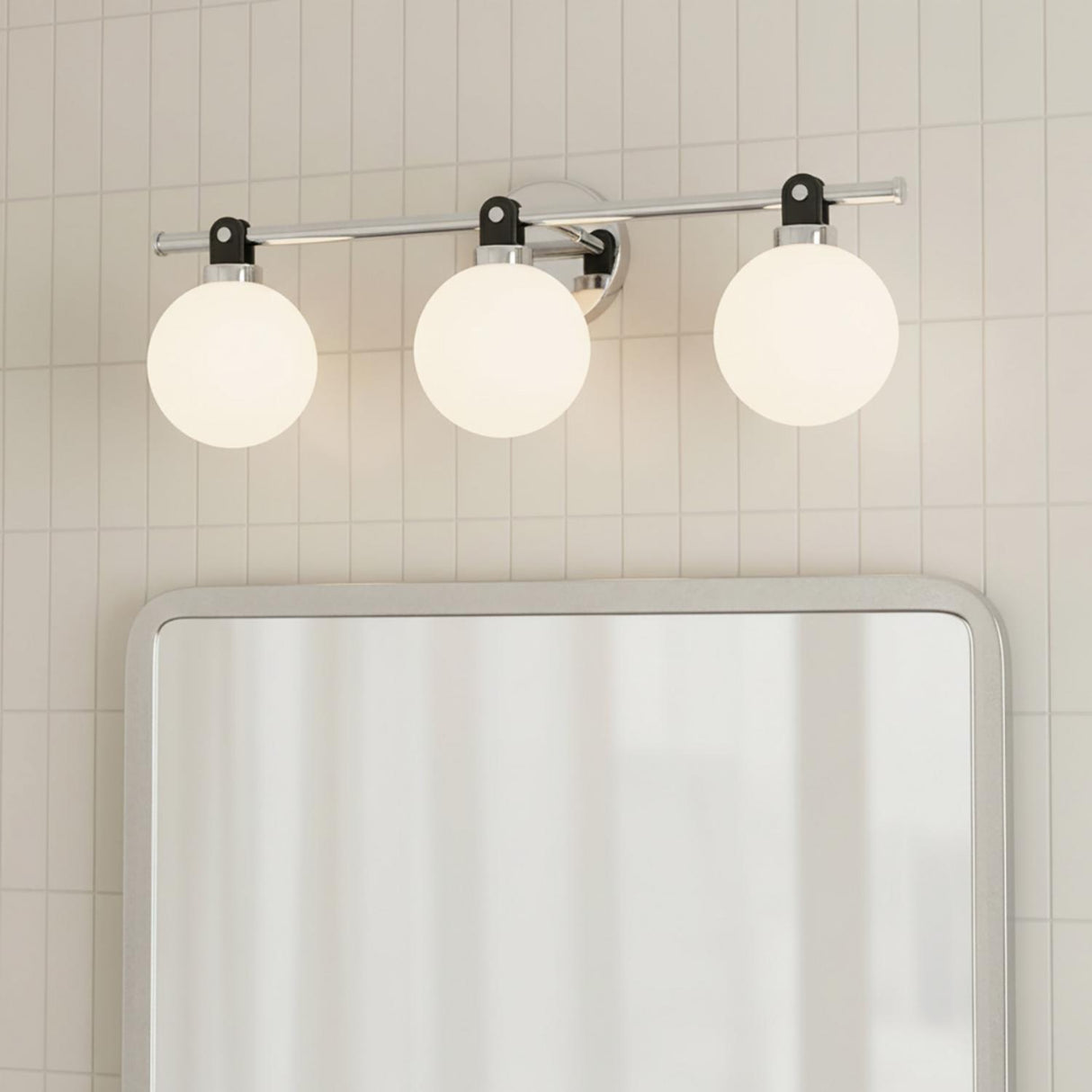 Bryce 3 Globe Vanity, Polished Nickel