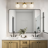 Bryce 3 Globe LED Vanity, Aged Brass