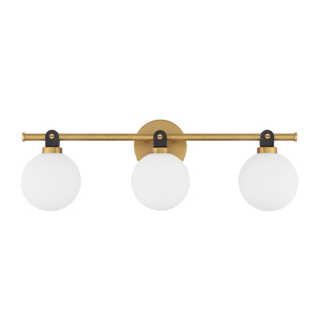 Bryce 3 Globe LED Vanity, Aged Brass