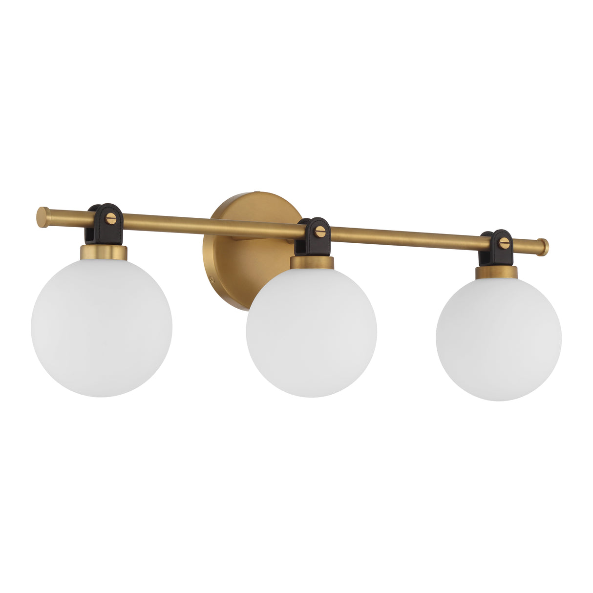 Bryce 3 Globe LED Vanity, Aged Brass