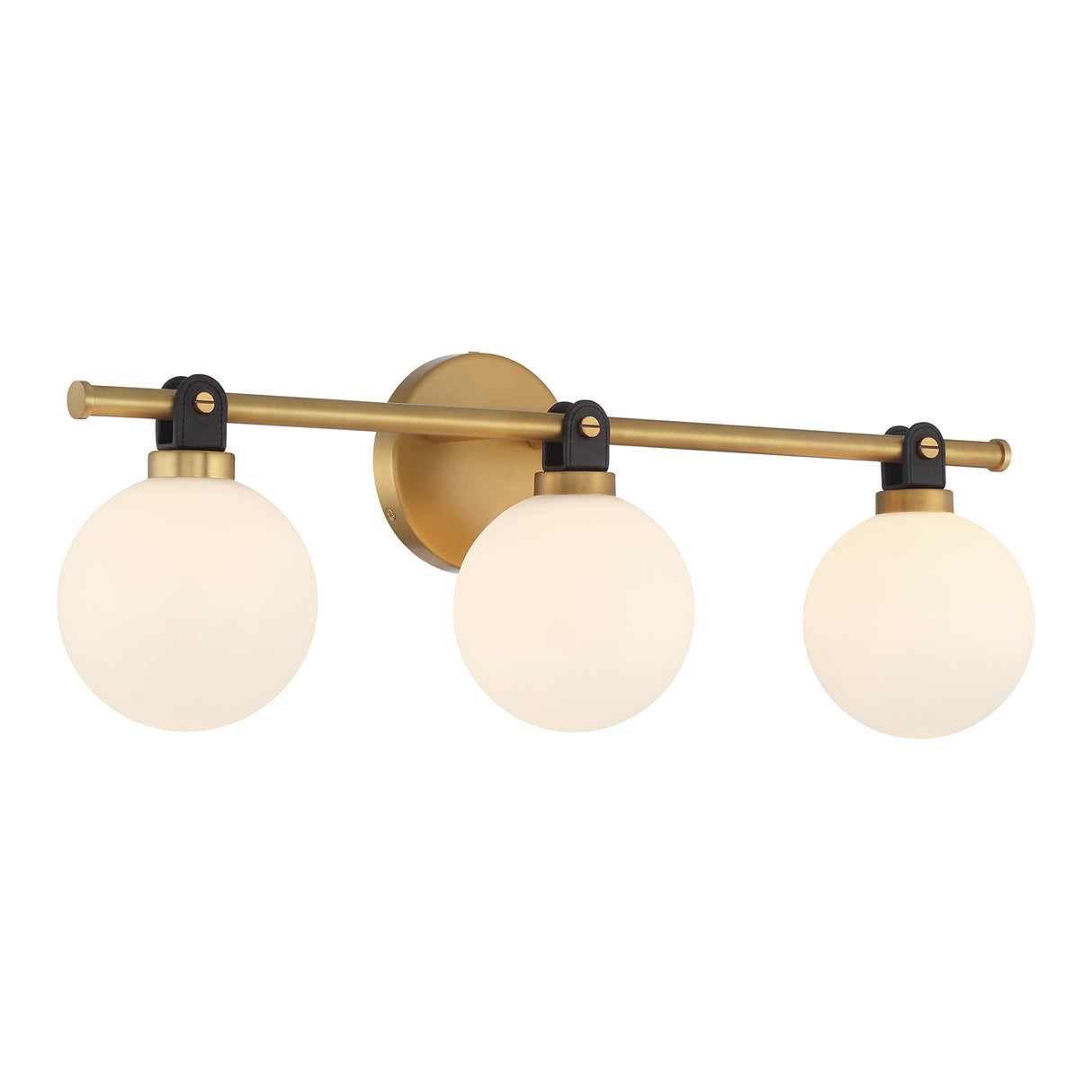 Bryce 3 Globe LED Vanity, Aged Brass