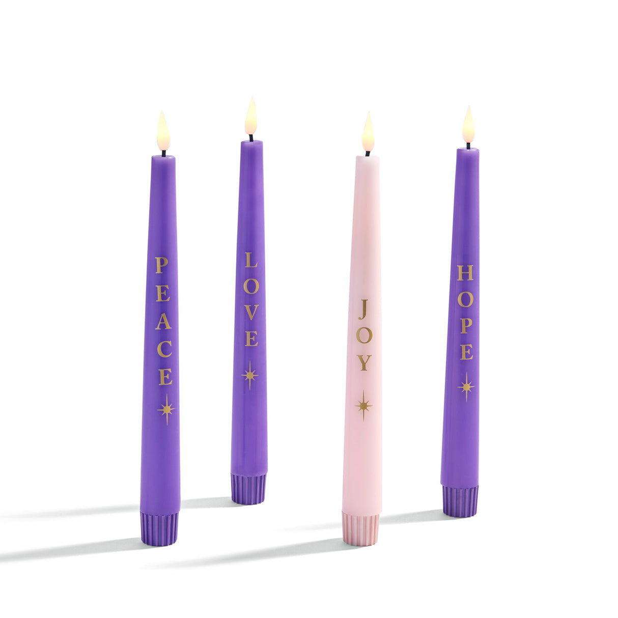 Advent Infinity Wick 9" Taper Candles with Words, Set of 4