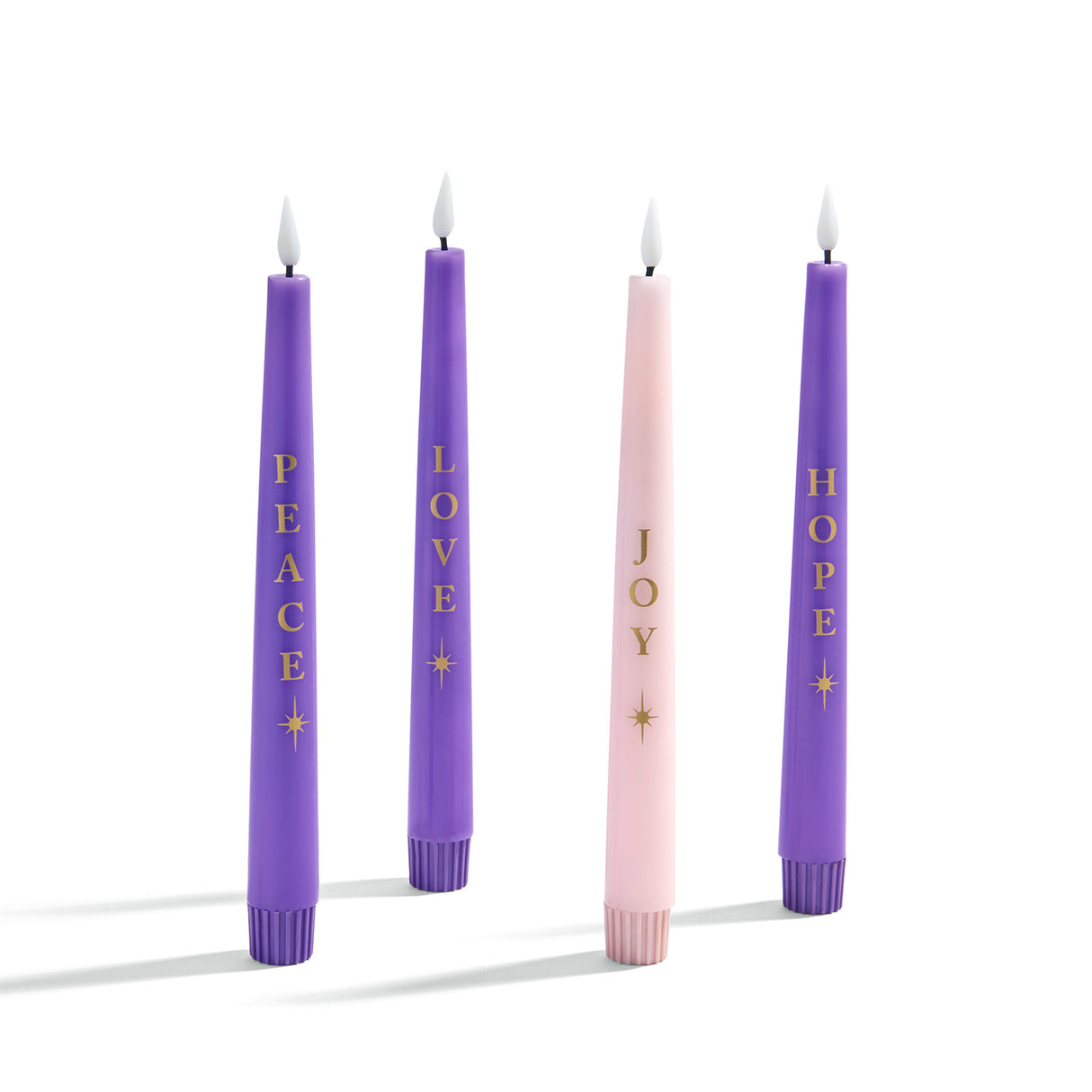 Infinity Wick Advent 9" Taper Candles with Words, Set of 4