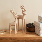 Dasher Wooden Reindeer, Large Set of 2, Natural