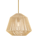 Farrah Large Jute Pendant, Natural and Aged Brass