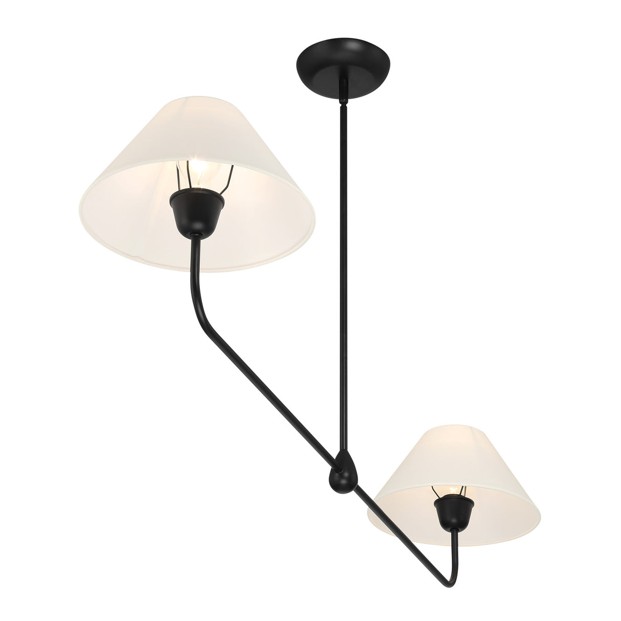 Holden 2 Shade Linear Pendant, Matte Black