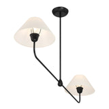 Holden 2 Shade Linear Pendant, Matte Black