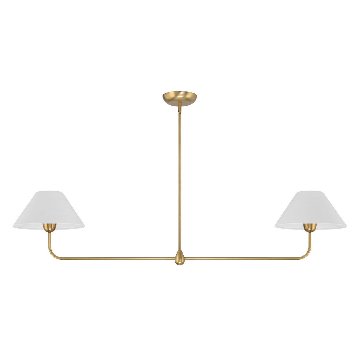 Holden 2 Shade Linear Pendant, Aged Brass