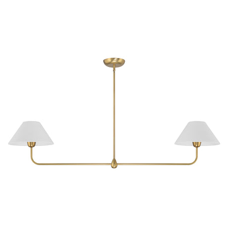 Holden 2 Shade Linear Pendant, Aged Brass