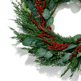 Winterberry and Greenery Wreath with 100 LEDs