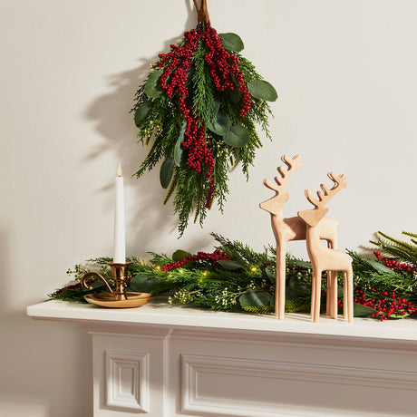 Dasher Wooden Reindeer, Large Set of 2, Natural