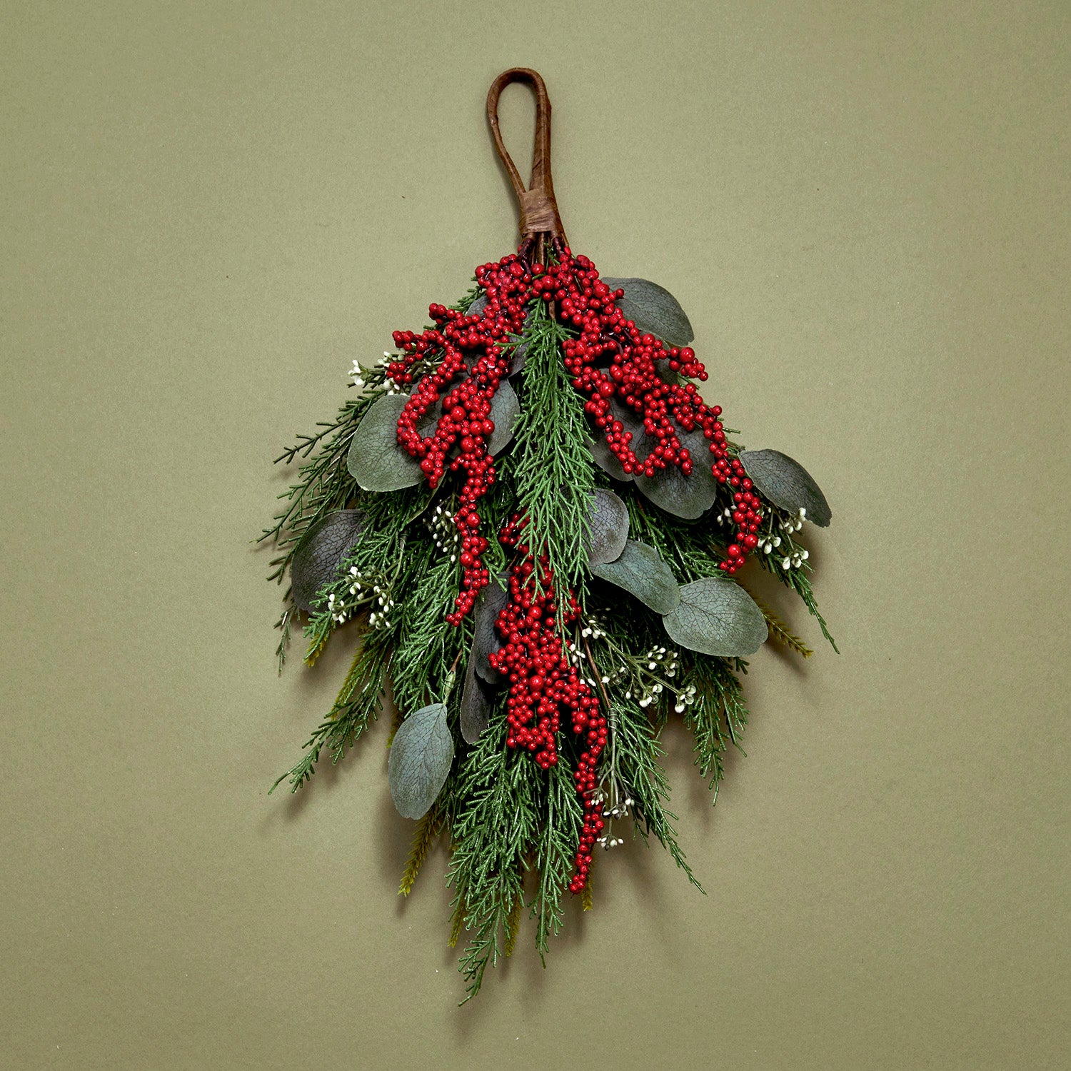 赤い実のスワッグ ～christmas swag～ no.143 swag[berry]№1 赤い実のスワッグ№1 ＊＊ ドライフラワースワッグ