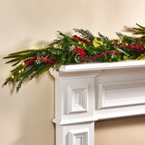 Winterberry and Greenery Garland with 100 LEDs