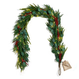 Winterberry and Greenery Garland with 100 LEDs