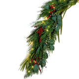 Winterberry and Greenery Garland with 100 LEDs