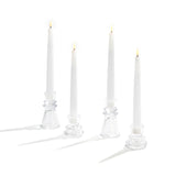 Millie Glass Taper Candle Holders, Set of 4, Clear