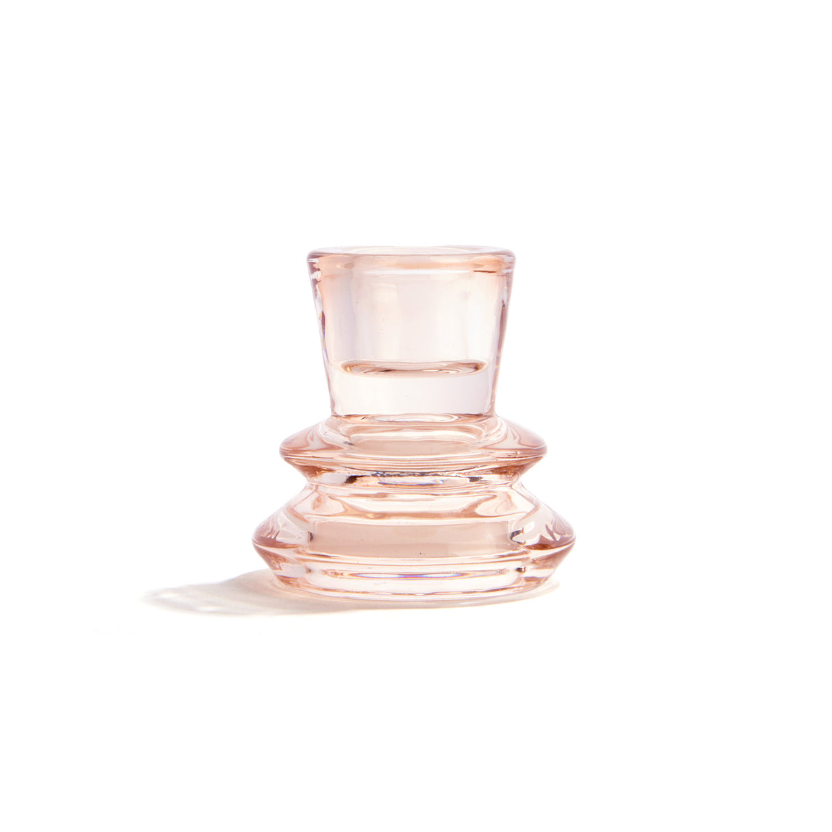 Millie Glass Taper Candle Holders, Set of 4, Blush