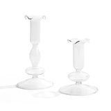 Lily Glass Candle Holders, Clear, Set of 2