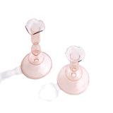 Lily Glass Candle Holders, Blush, Set of 2