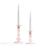 Lily Glass Candle Holders, Blush, Set of 2